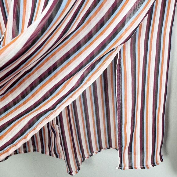 WILD FABLE | Vertical Stripe Semi Sheer Long Sleeve Button Top Women’s Size XXL - Picture 8 of 11